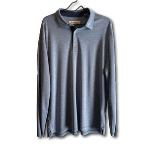 Tommy Bahama Men's Costa Vera Long Sleeve Polo Shirt Cordu Blue X-Large